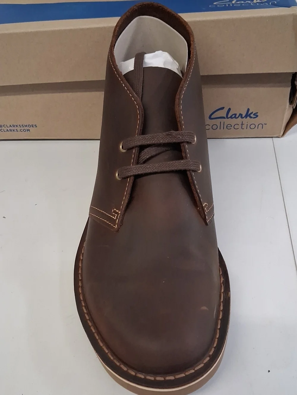 NWT Mens Clark's Shepton Beeswax Brown Leather Shoes